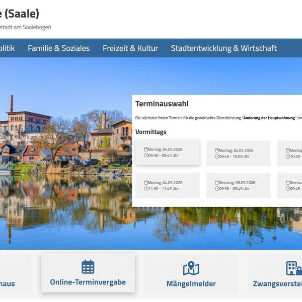 Online-Terminvergabe ab dem 13. April 2026 auf der Homepage verf�gbar